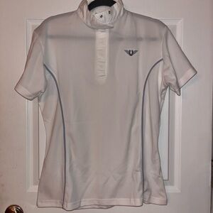 TuffRider White Show Shirt with Logo NWT  Size Large